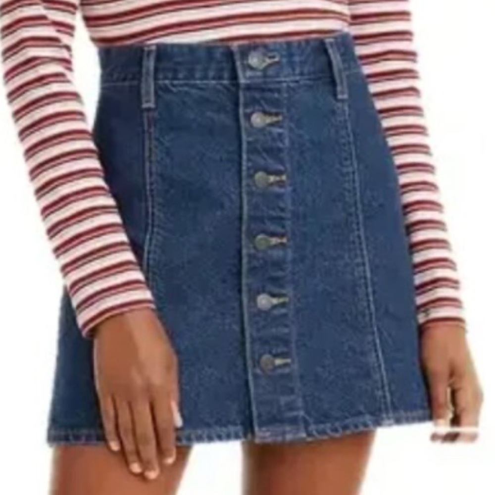 LEVI’S A0978 A-LINE MINI BUTTON UP DENIM SKIRT